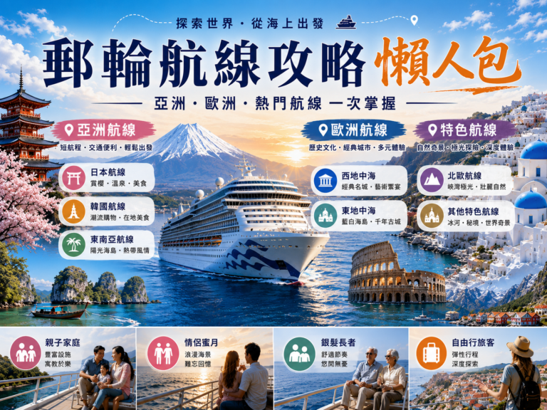 Read more about the article 郵輪航線攻略懶人包｜亞洲、東西地中海航線一次了解